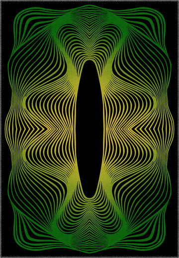 Optio Black Green Futuristic Rug