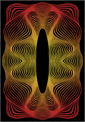 Optio Black Orange Psychedelic Art Rug