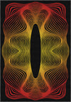 Optio Black Orange Psychedelic Art Rug