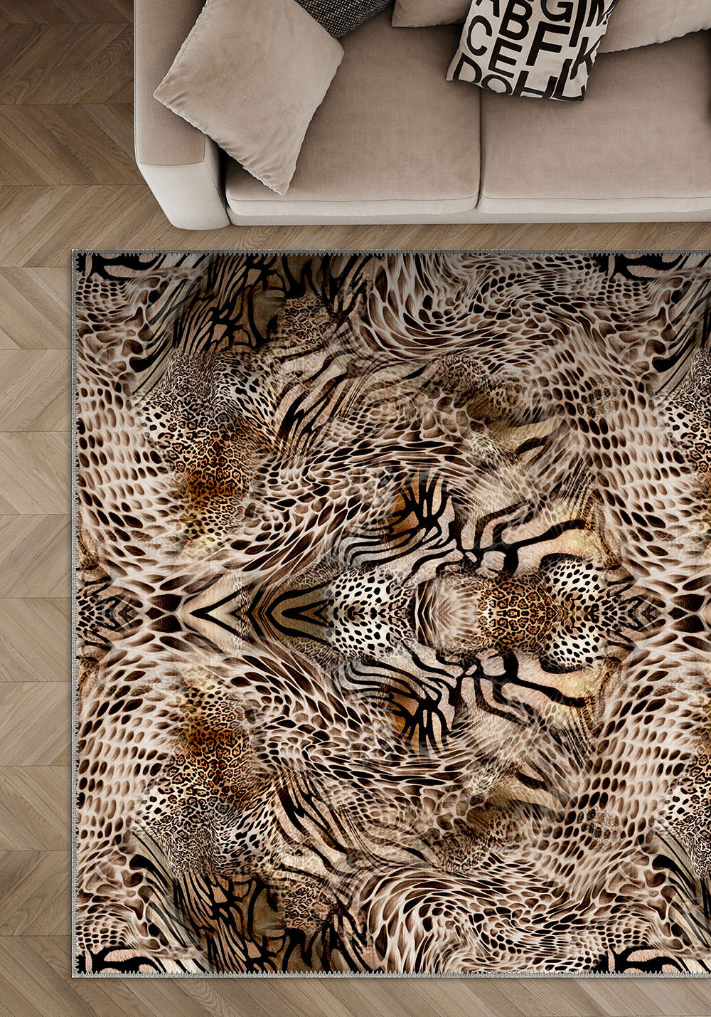 Sarana Animal Print Washable Rug