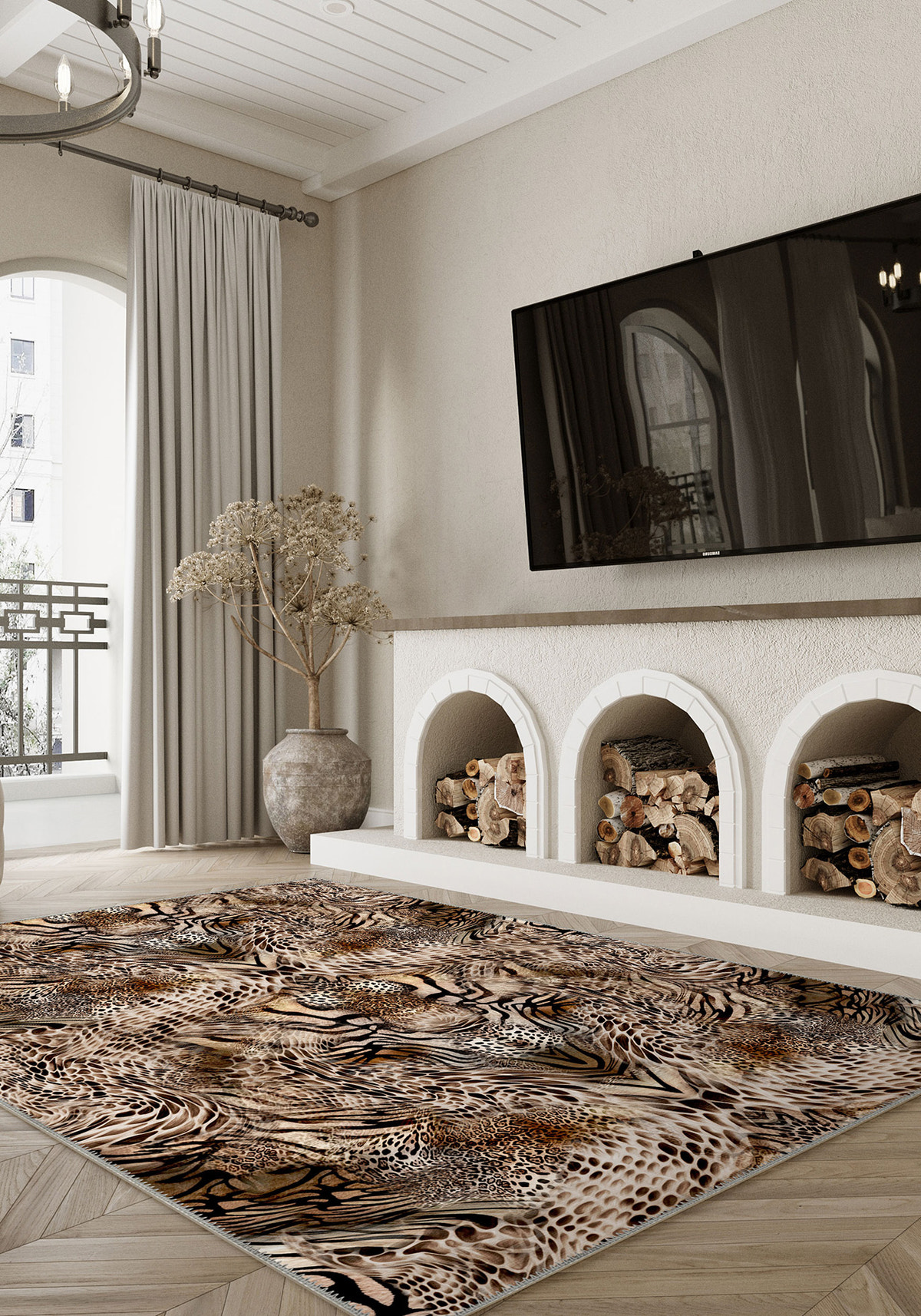 Sarana Animal Print Washable Rug
