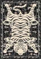 Tashi Black and White Tiger Pelt Rug