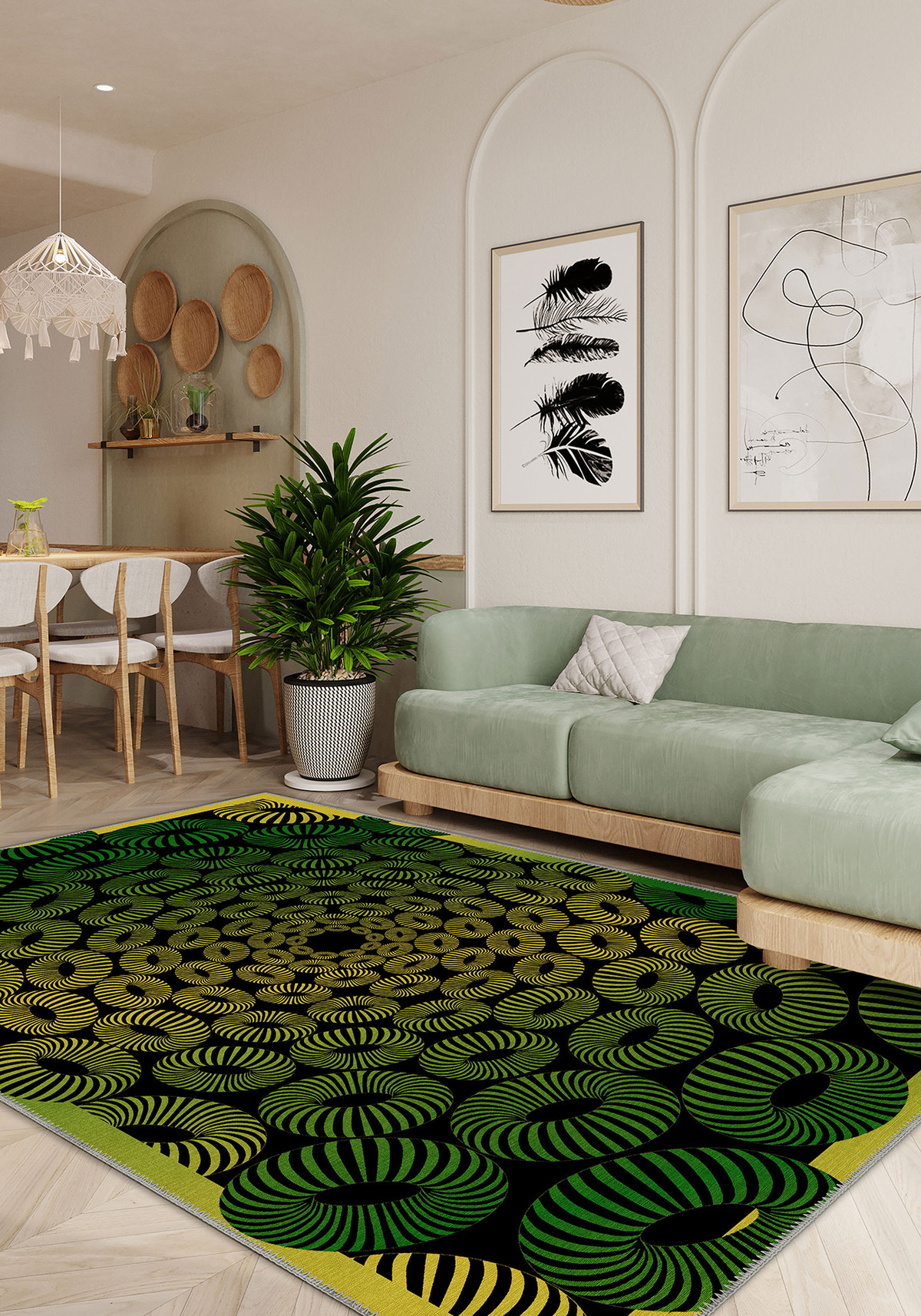Lorelai Green 3D Rug