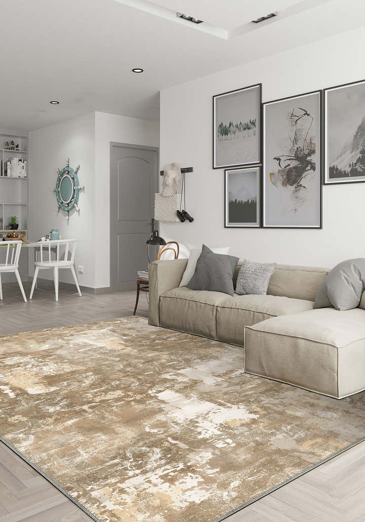 Matthew Light Brown Washable Rug