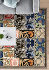 Colorful rug for living room.