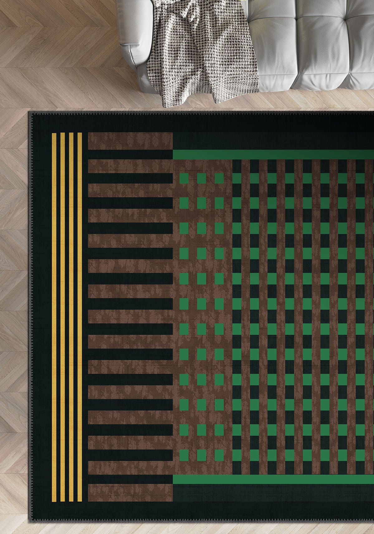 Quillon Geometric Washable Rug