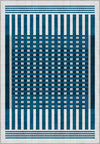 Quillon Blue Striped Rug