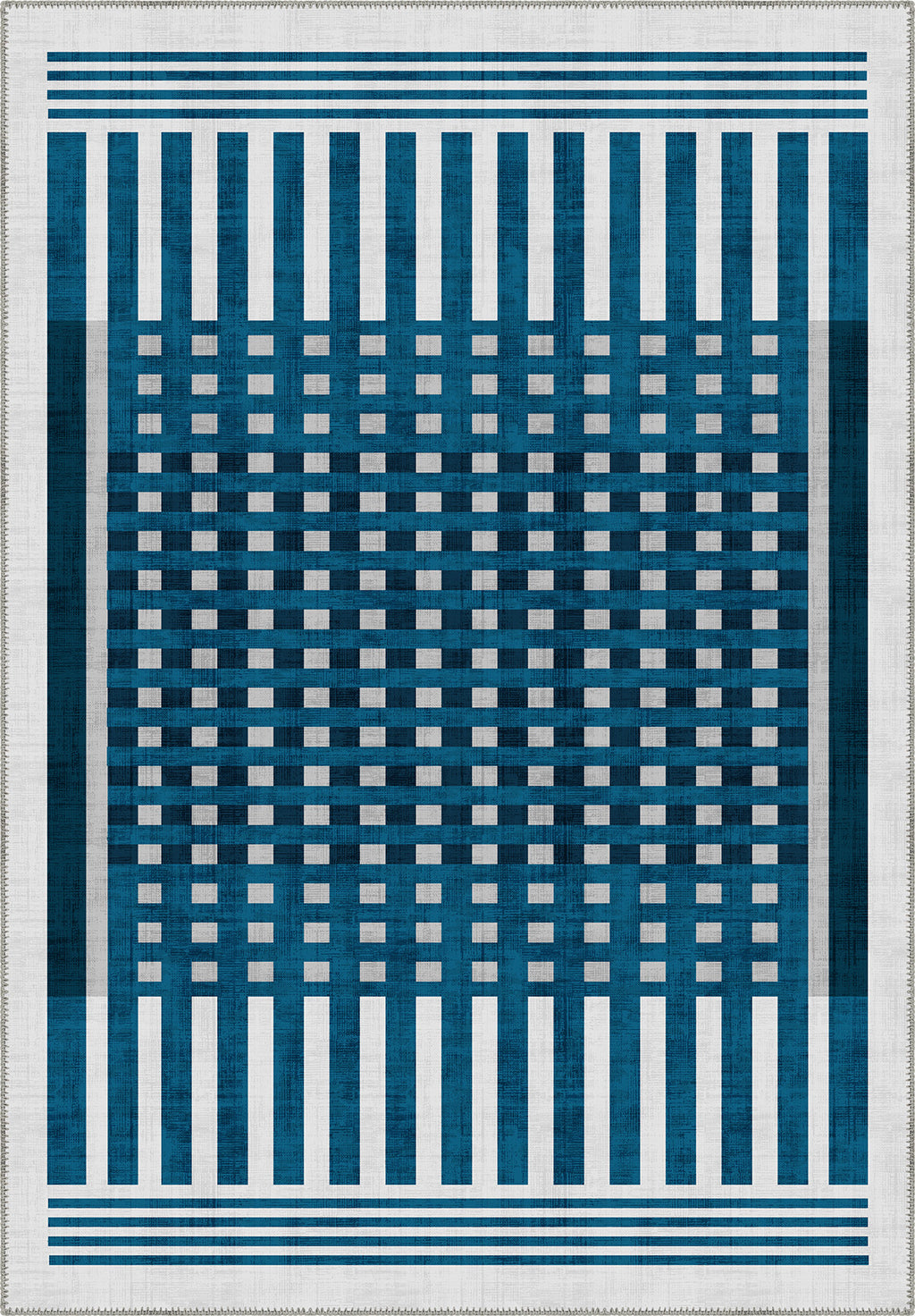 Quillon Blue Striped Rug