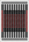 Quillon Black and White Striped Rug