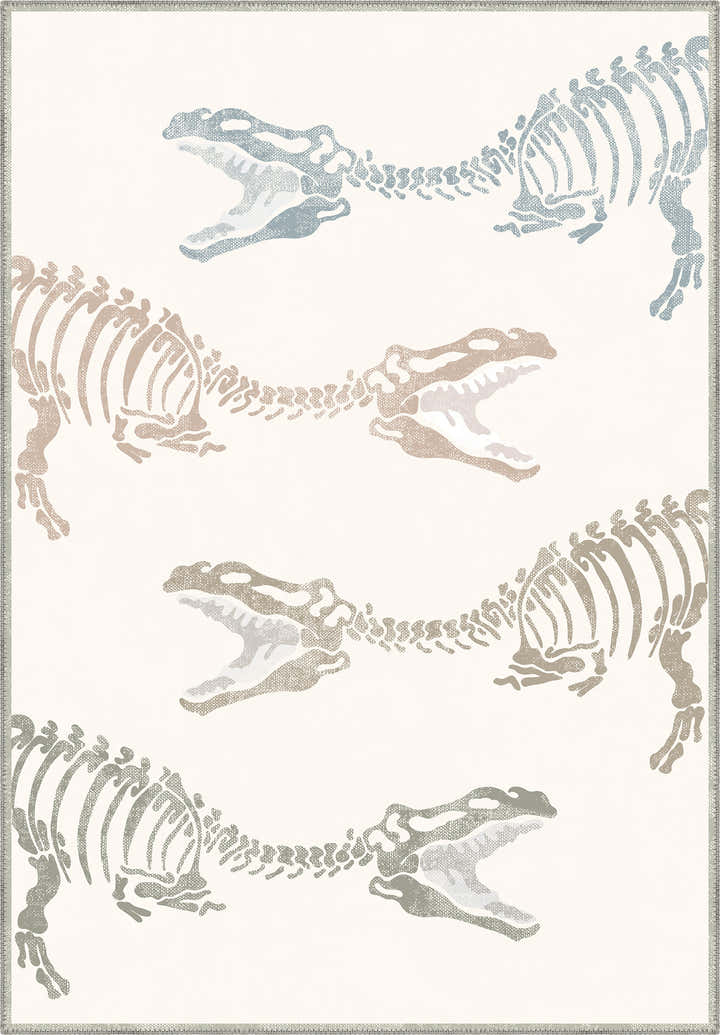 Daxon White Dinosaur Rug