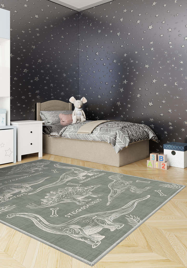 Daxon Green Dinosaur Rug