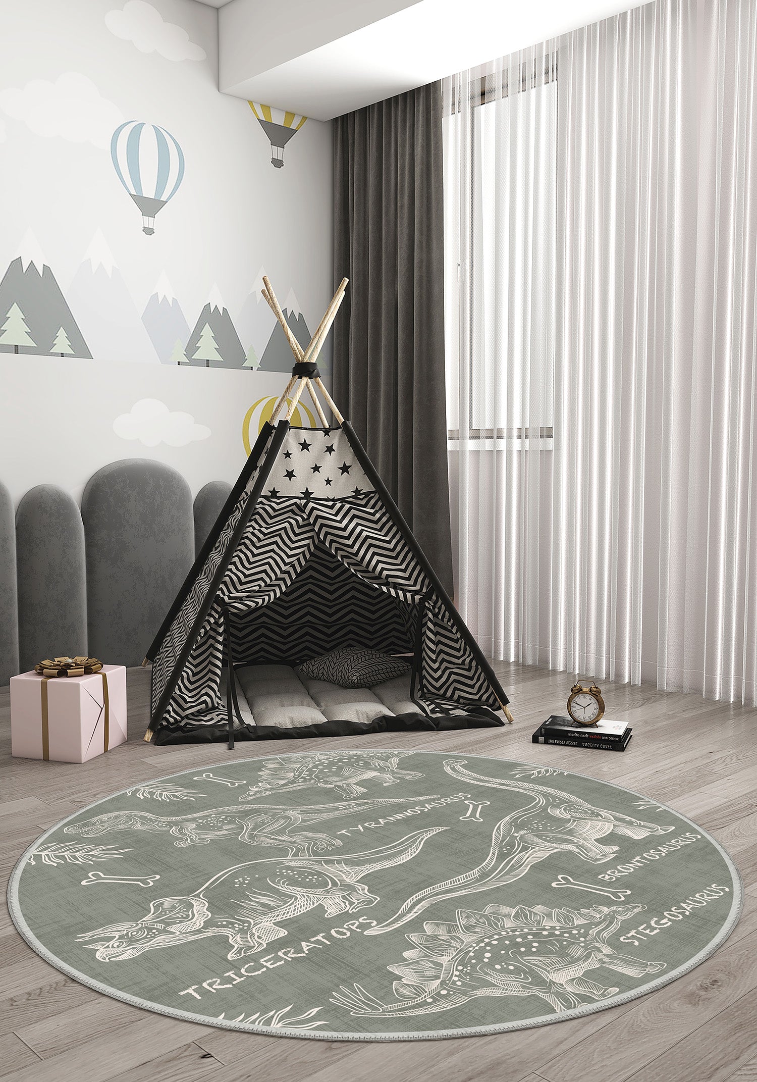 Daxon Green Dinosaur Rug