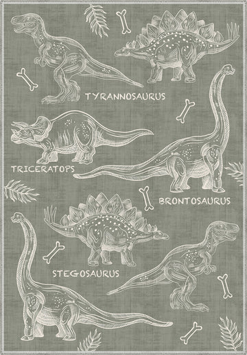 Daxon Green Dinosaur Rug