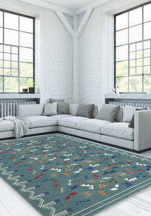 Miran Teal Berber Rug