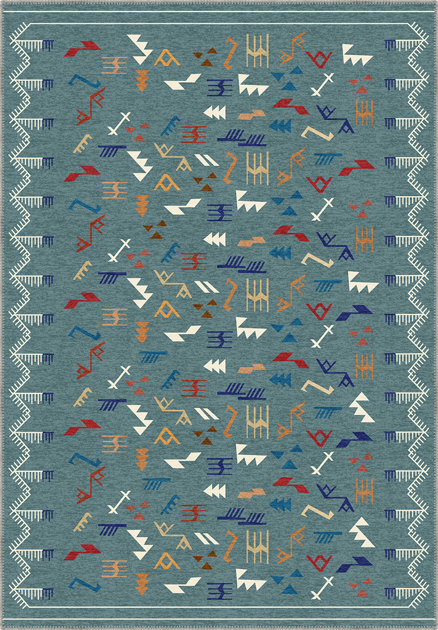 Miran Teal Berber Rug