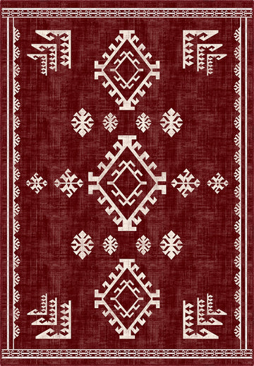 Lina Burgundy Rustic Rug