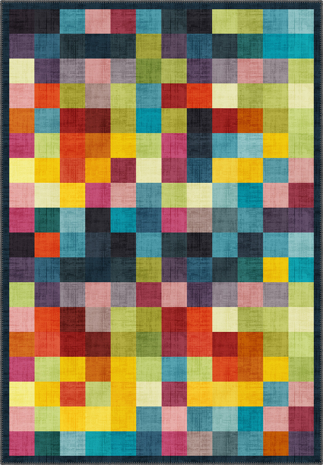 Marlow Pixel Art Funky Rug | Colourful Geometric Rug – Rugette