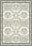 Green floral rug with damask pattern.