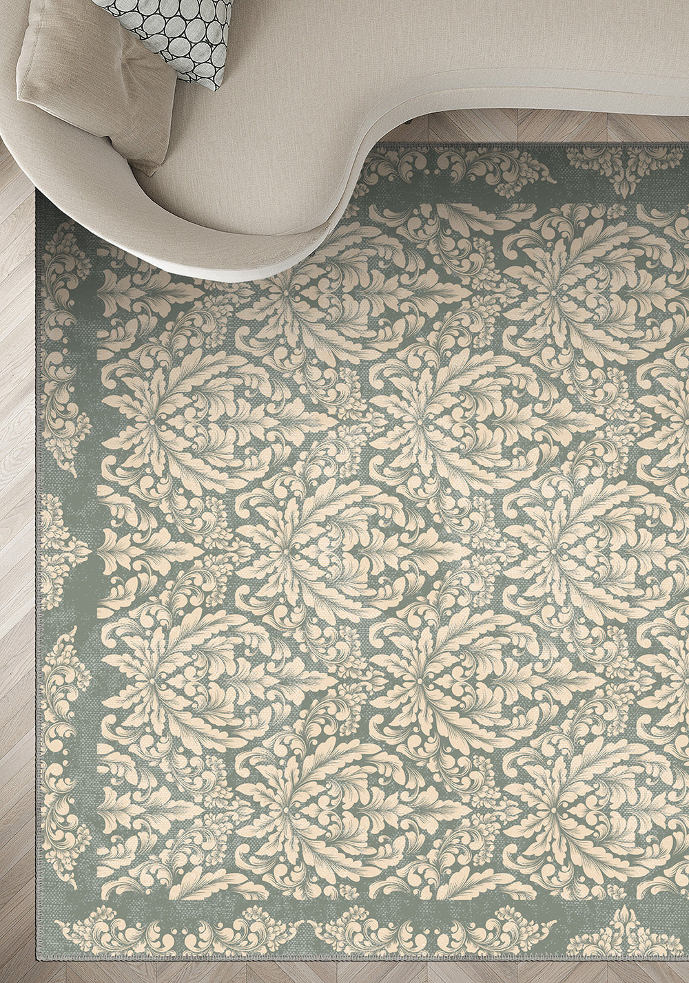 Duck egg blue rug for living room.