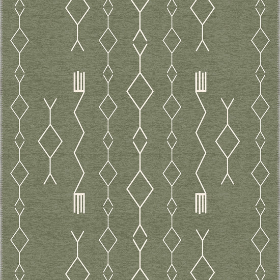 Geometric Sage Green Rug
