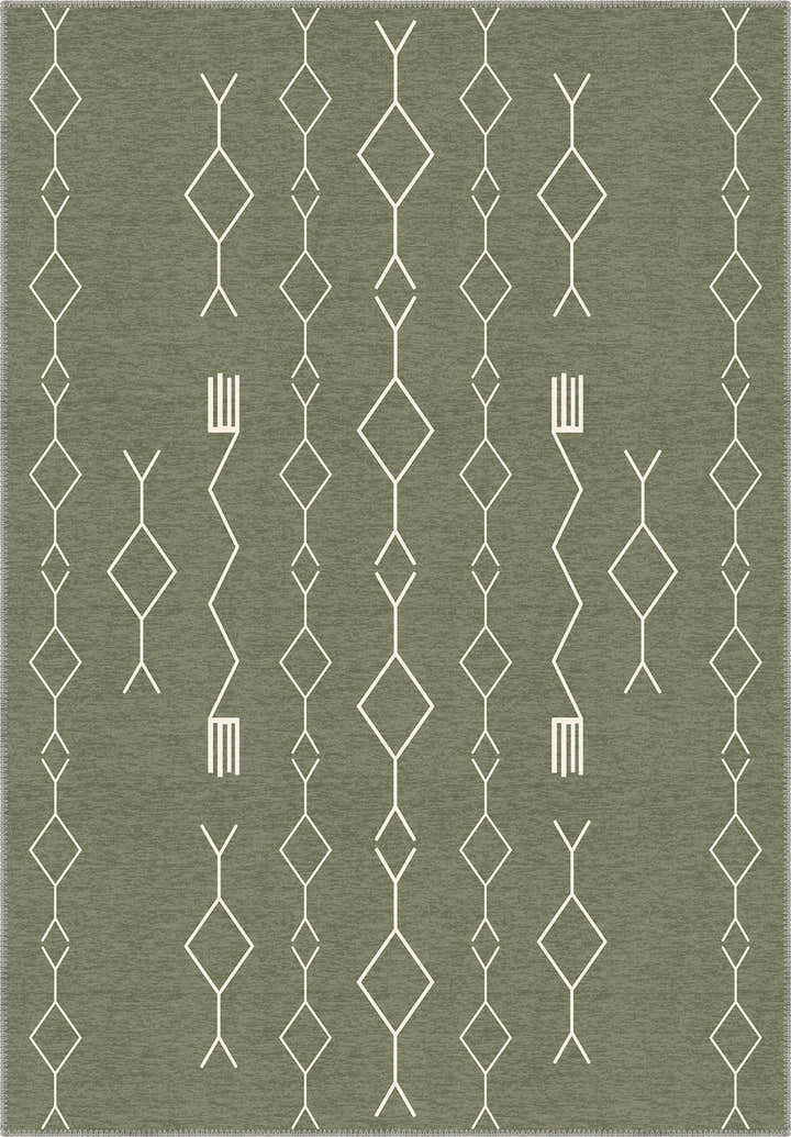 Geometric Sage Green Rug