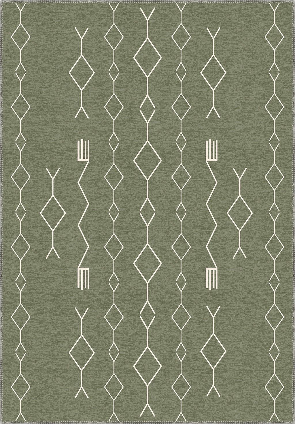 Geometric Sage Green Rug