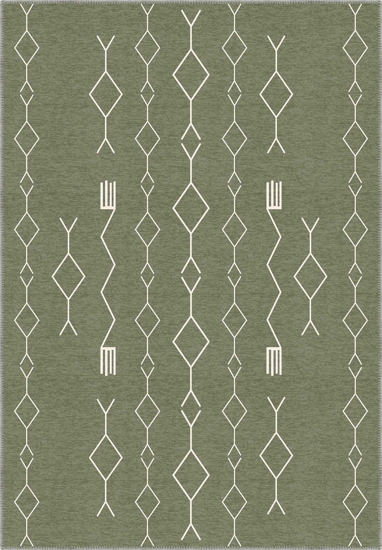Geometric Sage Green Rug