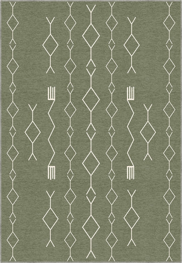 Geometric Sage Green Rug