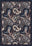 Paisley pattern rug in navy and brown colors.