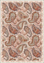 Brown paisley rug on a cream background.