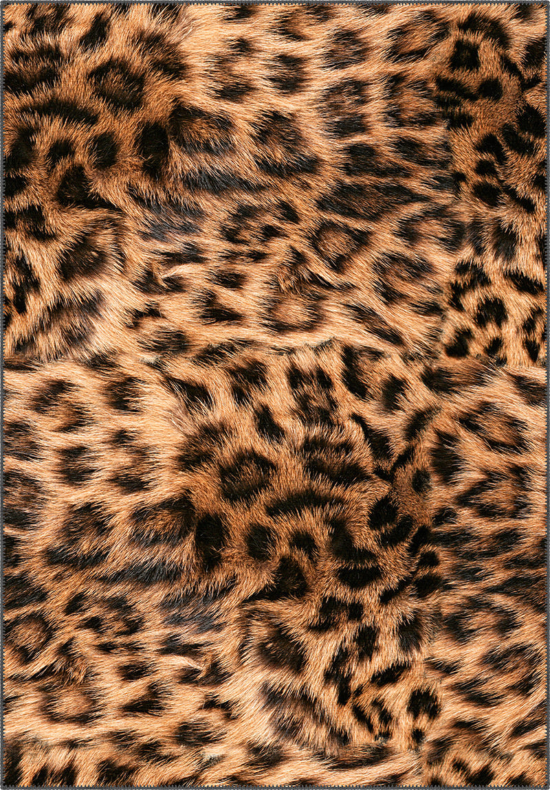 Zarela Leopard Faux Fur Rug (Printed Rug - No fur)