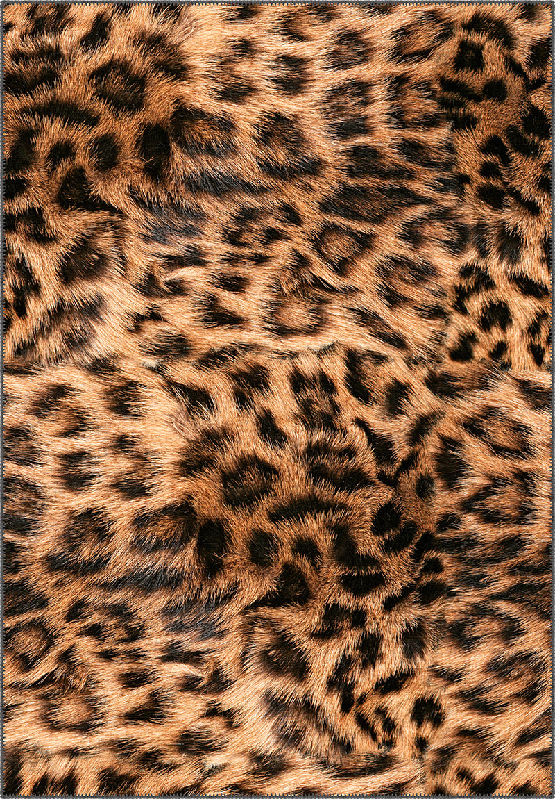 Zarela Leopard Faux Fur Rug (Printed Rug - No fur)