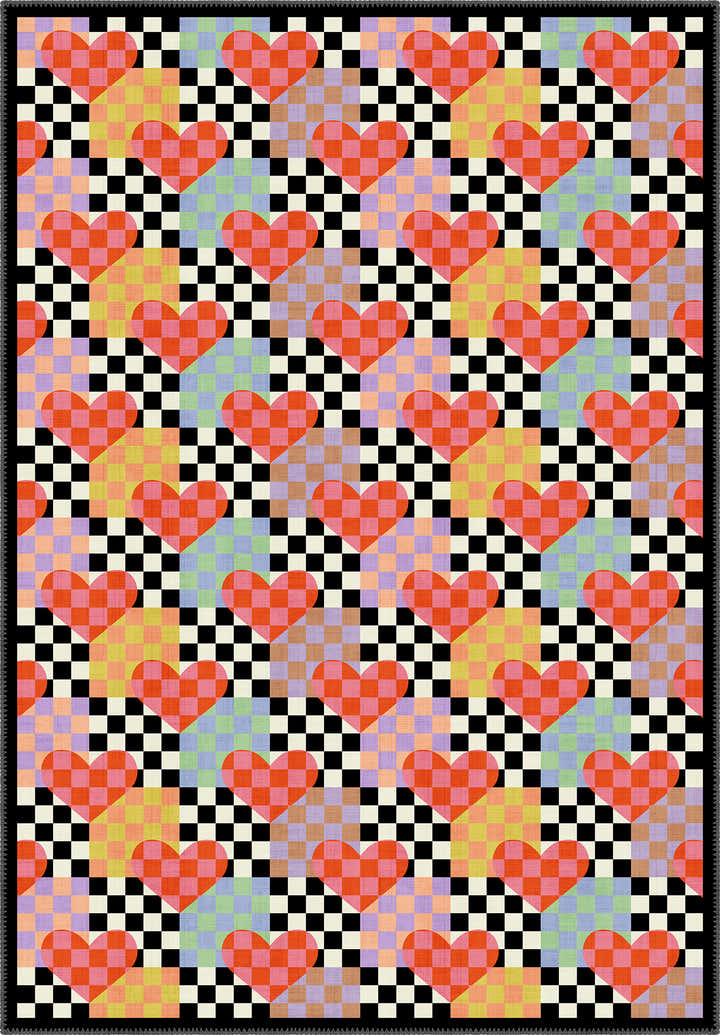 Lolly Checkered Heart Rug