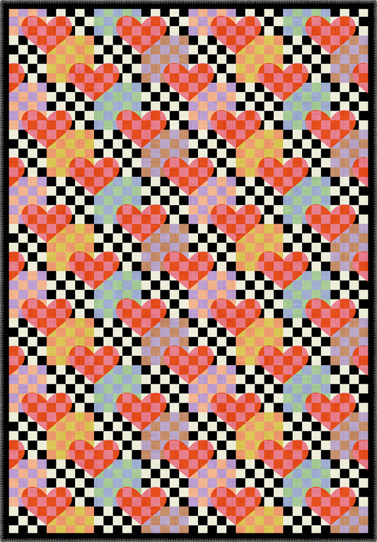 Lolly Checkered Heart Rug