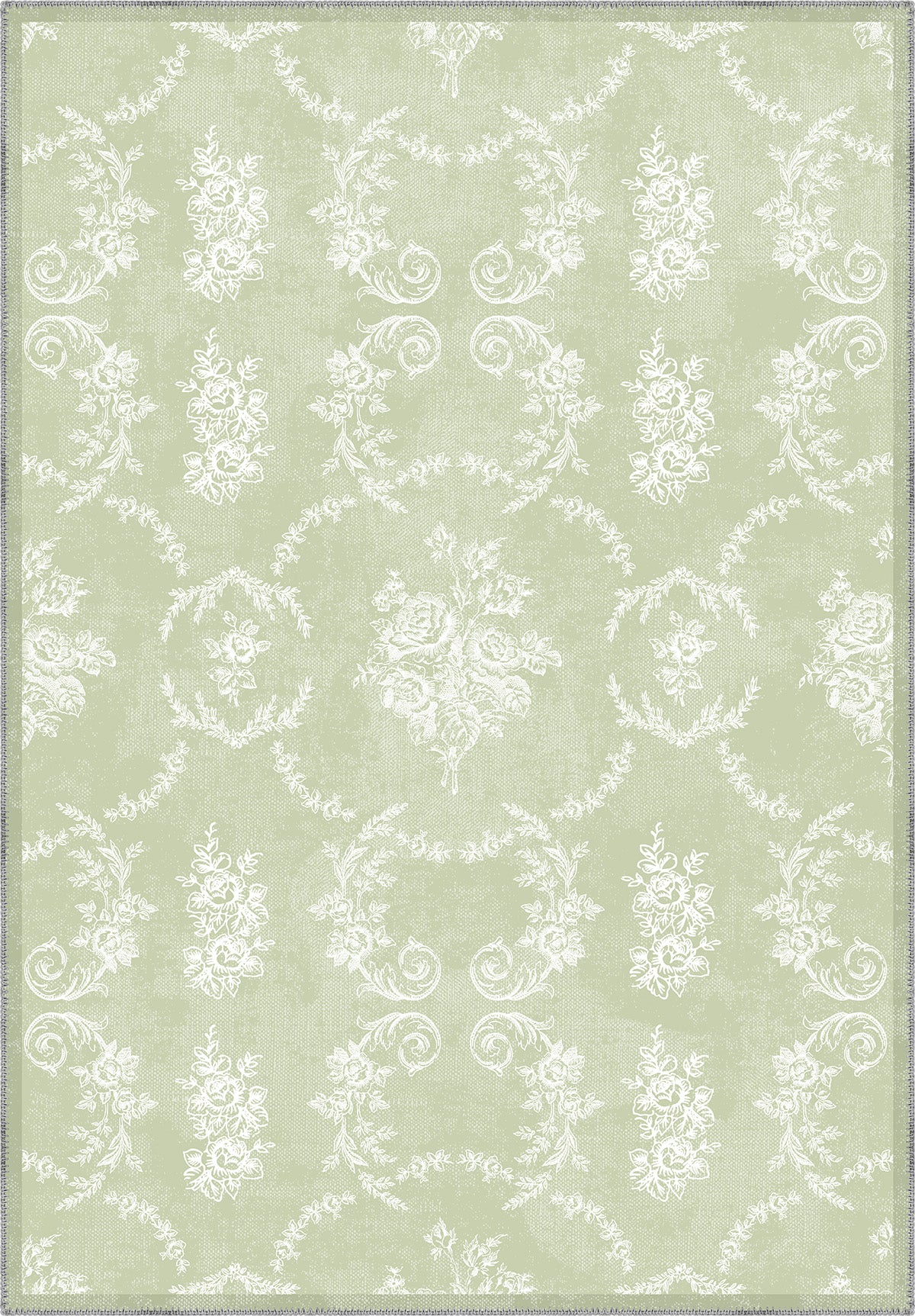 Colette Sage Green Farmhouse Rug | Rugette Washable Rug