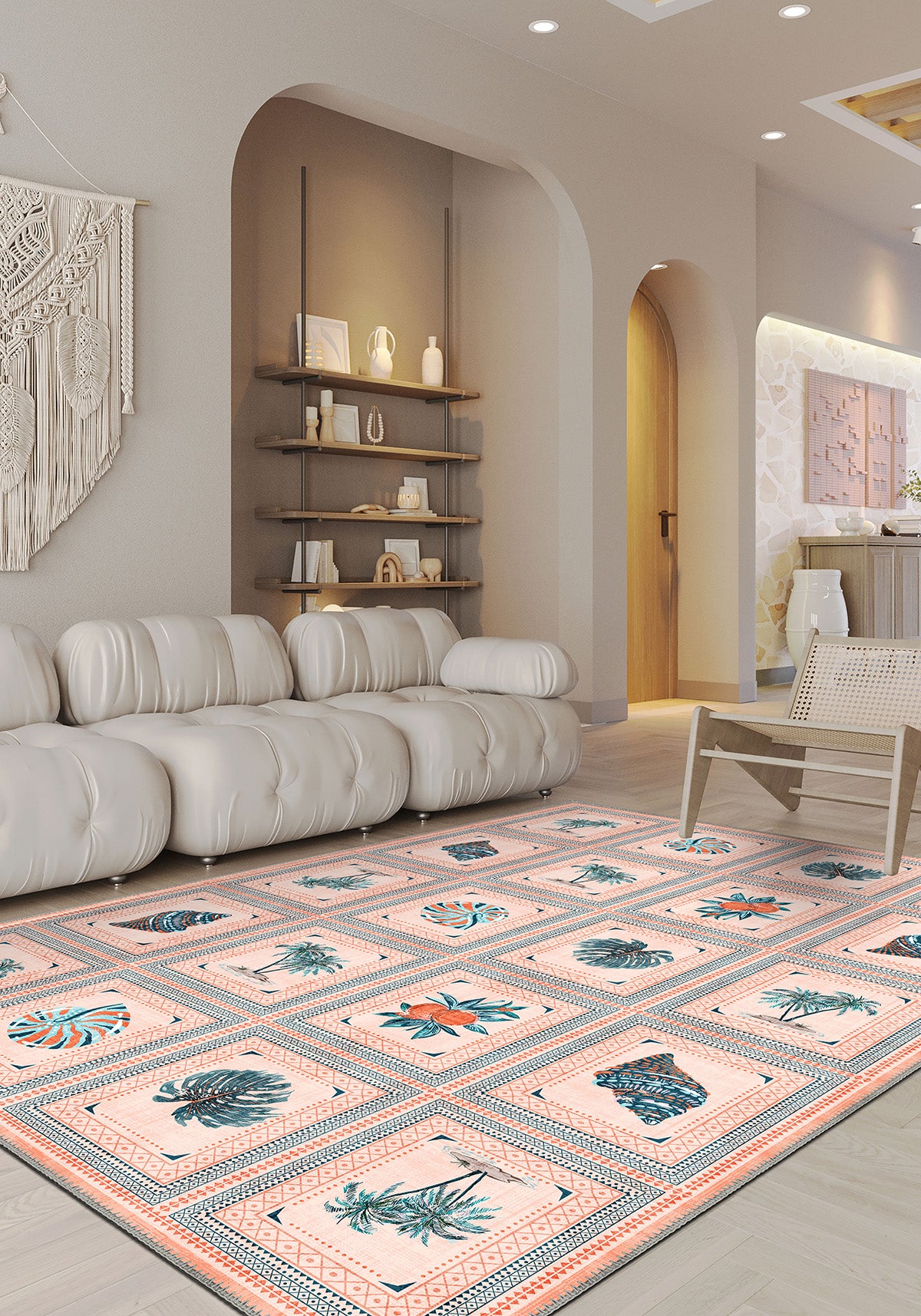 Nautical rug for living room.