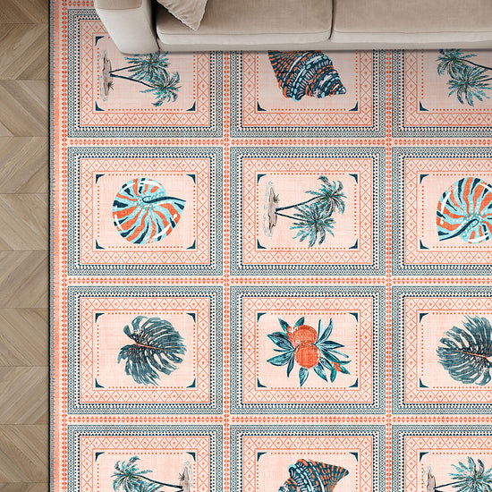 Coastal rug for living room.