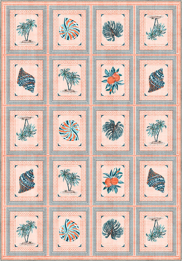 Coral rug for beach homes.