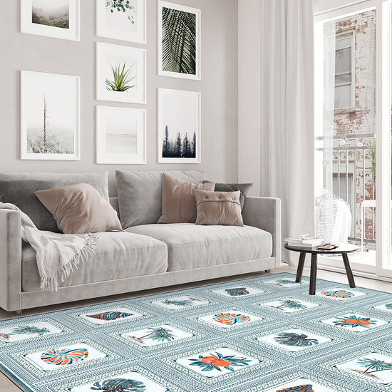 Coastal rug for living room.