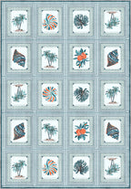 Light blue coastal rug for beach house.