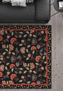 Laleh Black Paisley Rug