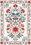 Floral Anatolian rug for living room.