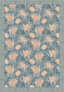 Blue floral rug