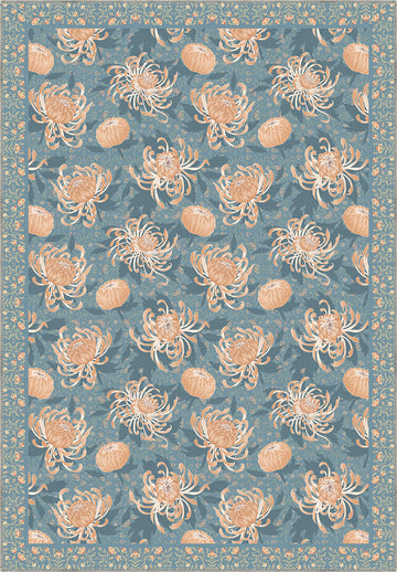 Blue floral rug