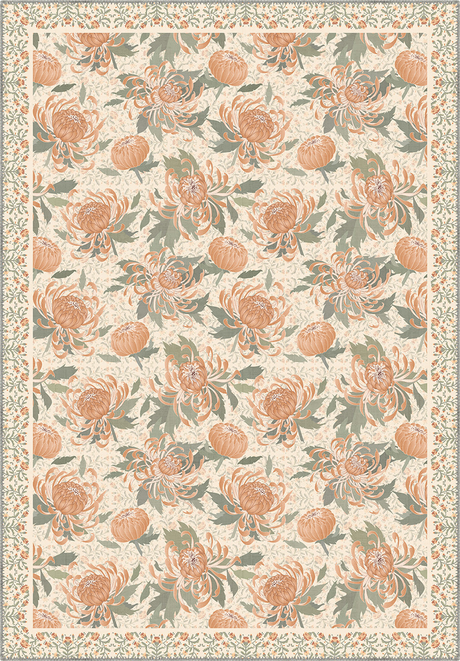 Eulalia Coral Floral Rug