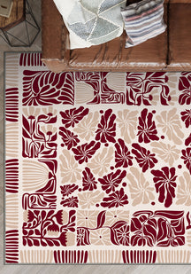 Calanthe Burgundy Floral Rug