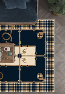 Evelston Navy Tartan Rug