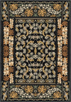 Black floral eclectic rug.