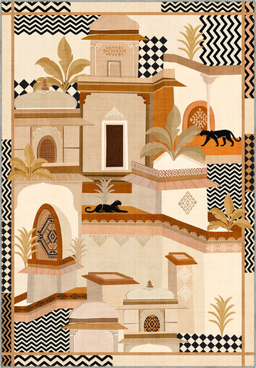 Decorative eclectic rug for living room.