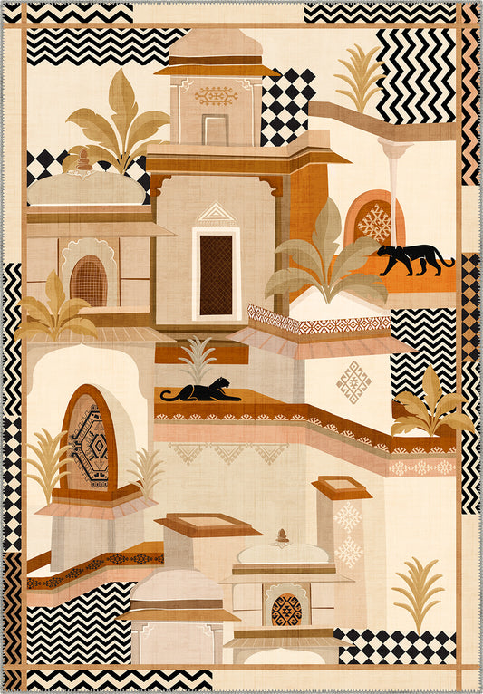 Decorative eclectic rug for living room.